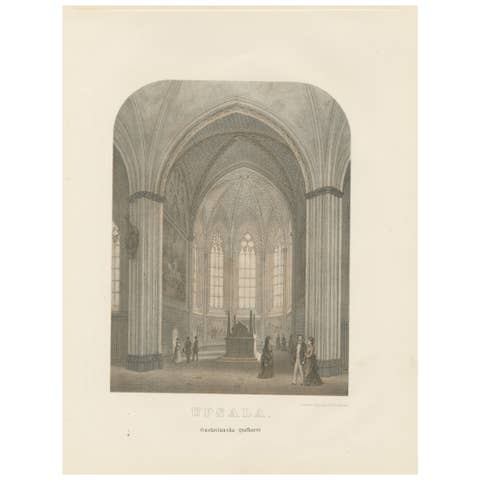Uppsala Cathedral Memorial Chapel, Gustavianska Grafkoret, Lithograph 1877
