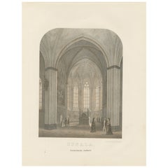 Uppsala Cathedral Memorial Chapel, Gustavianska Grafkoret, Lithograph 1877 Uppsala Cathedral Memorial Chapel, Gustavianska Grafkoret, Lithograph 1877