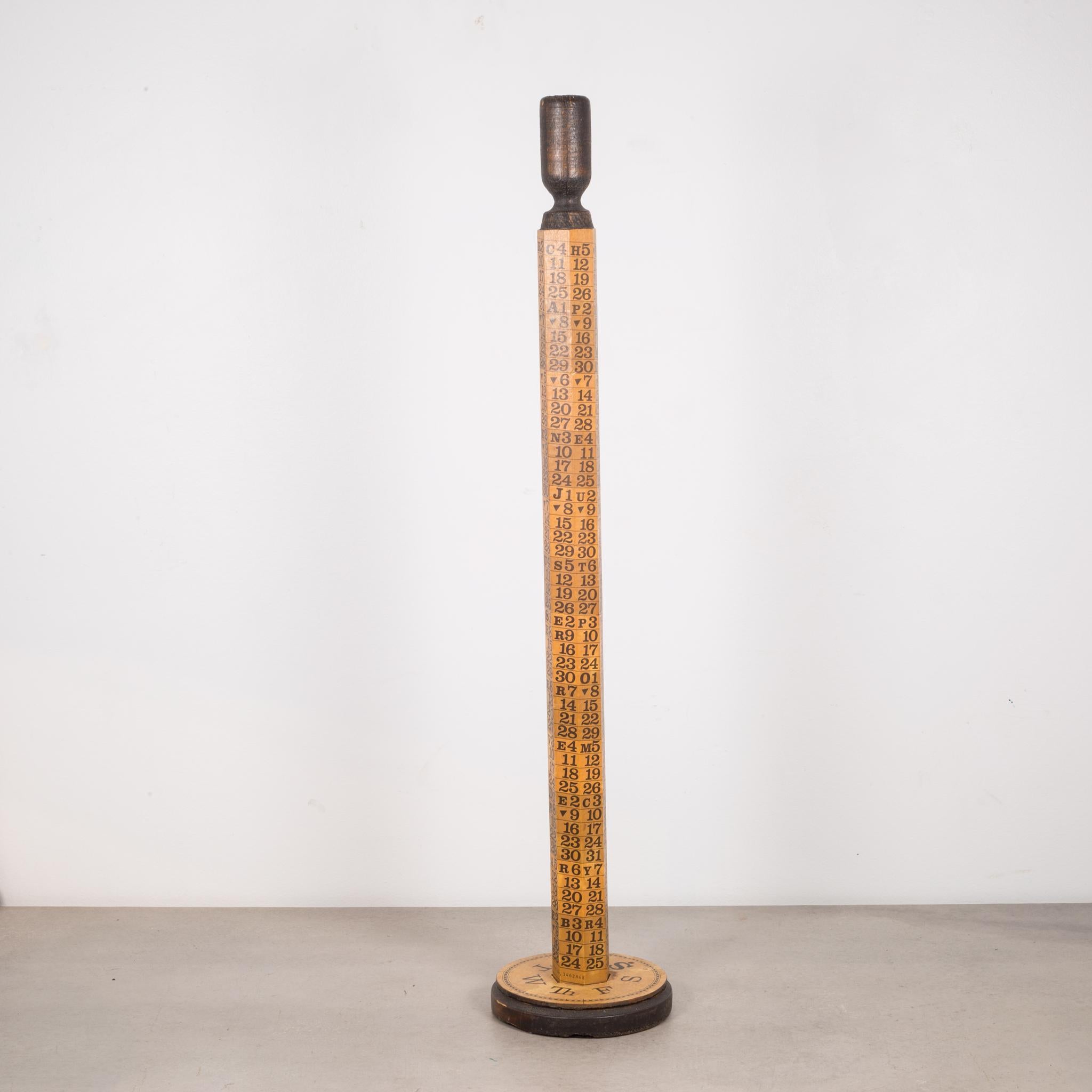 Wood Upright Continuous Calendar by EB Arnett, circa 1969