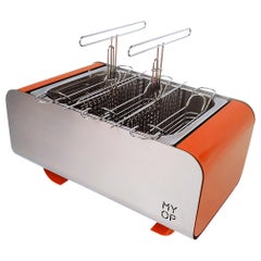 Upright Cooking Charcoal Barbecue, Grill Orange