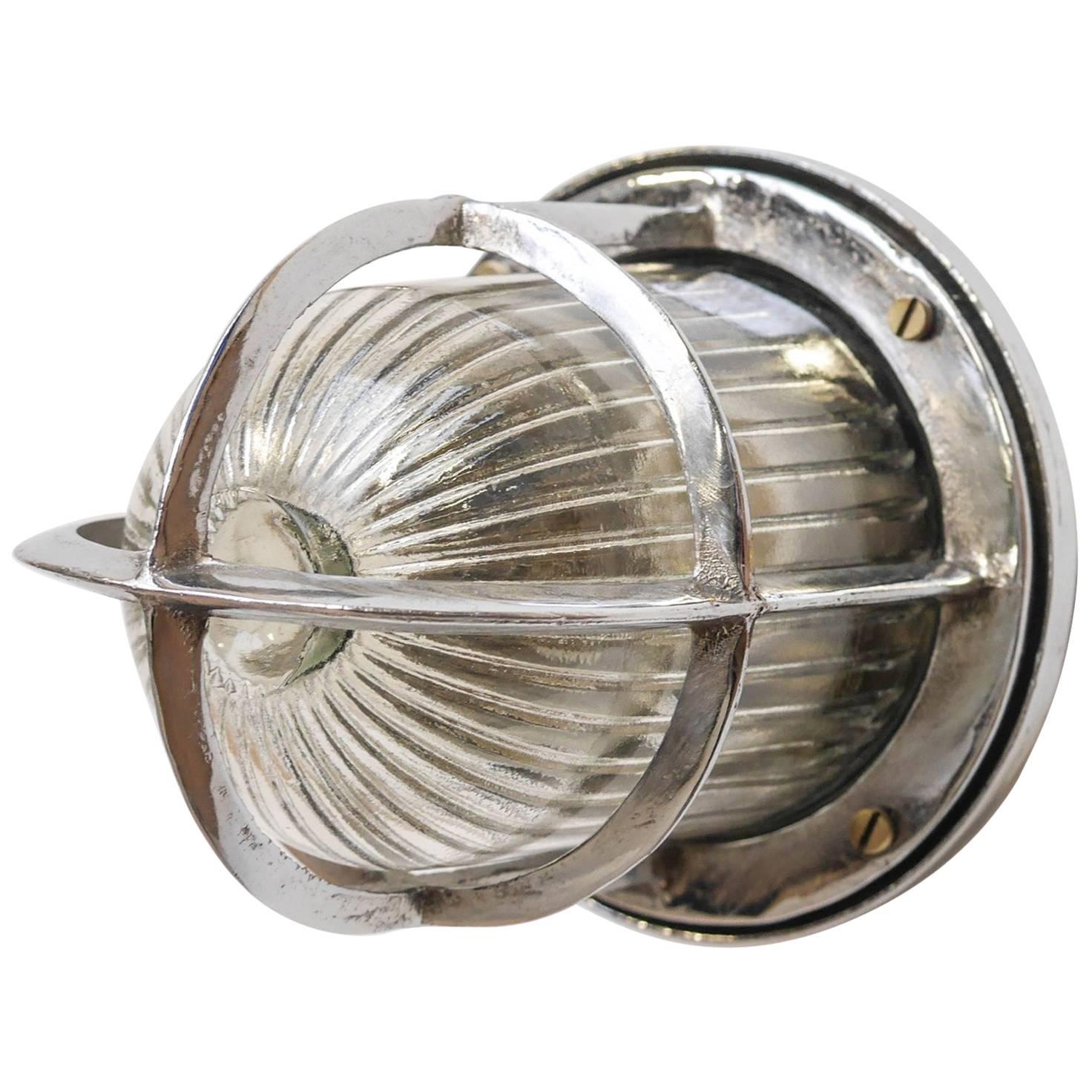 Upright Wall Light, Glass with Wide Stripes, circa 1950