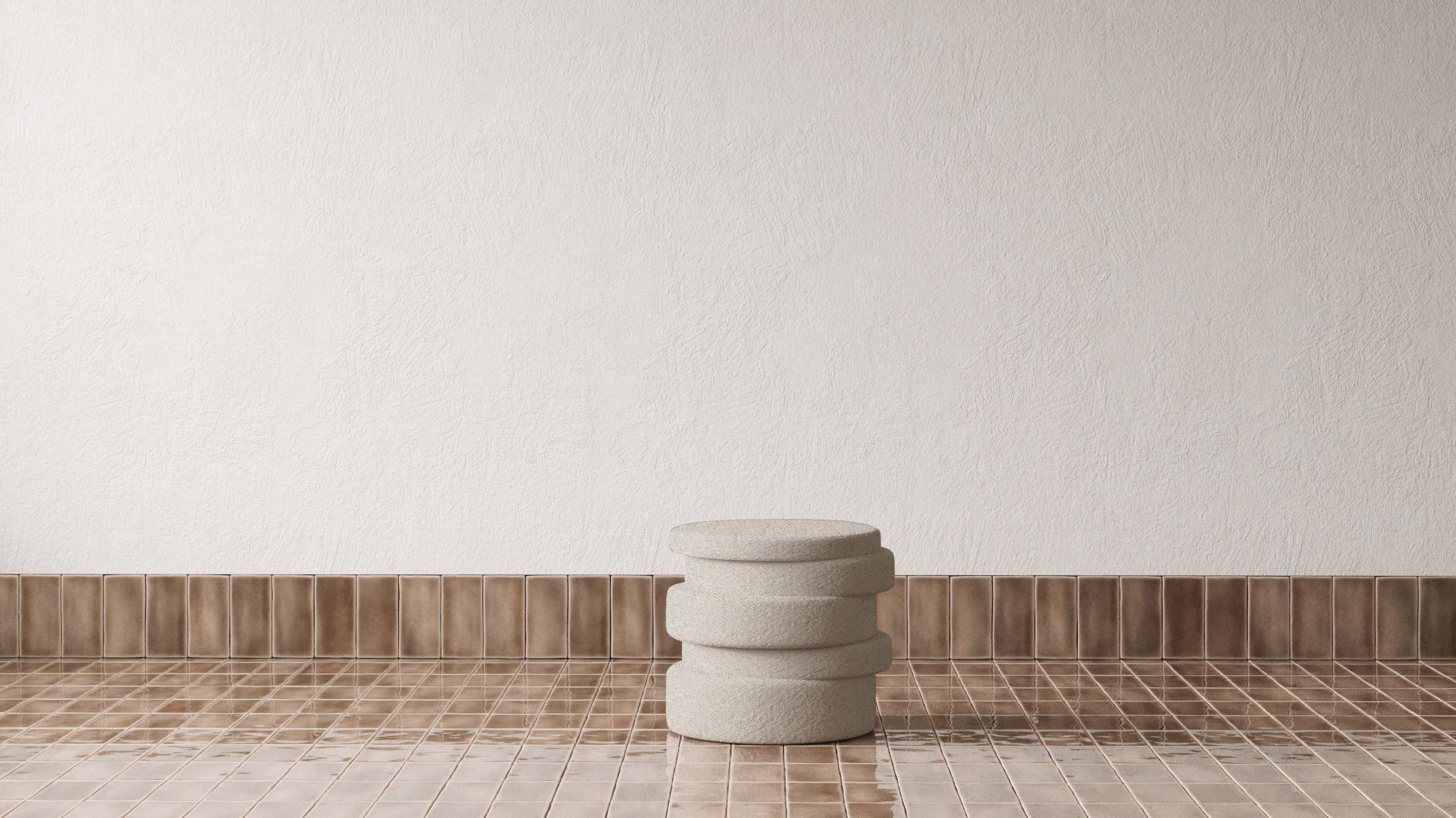 Pouf Up & Up in velluto marrone di Hermhaus in vendita 2