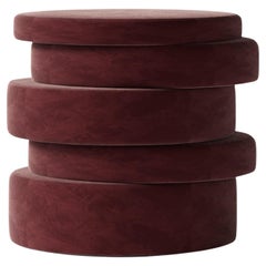 Ups Pouf Burgundy Velvet by Hermhaus – Modern Designer Pouf
