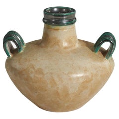 Upsala-Ekeby, Beige and Green-Glazed Earthenware, Sweden, 1940s