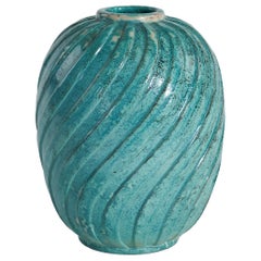 Upsala-Ekeby, terracotta smaltata di blu, Svezia, anni ’40 circa