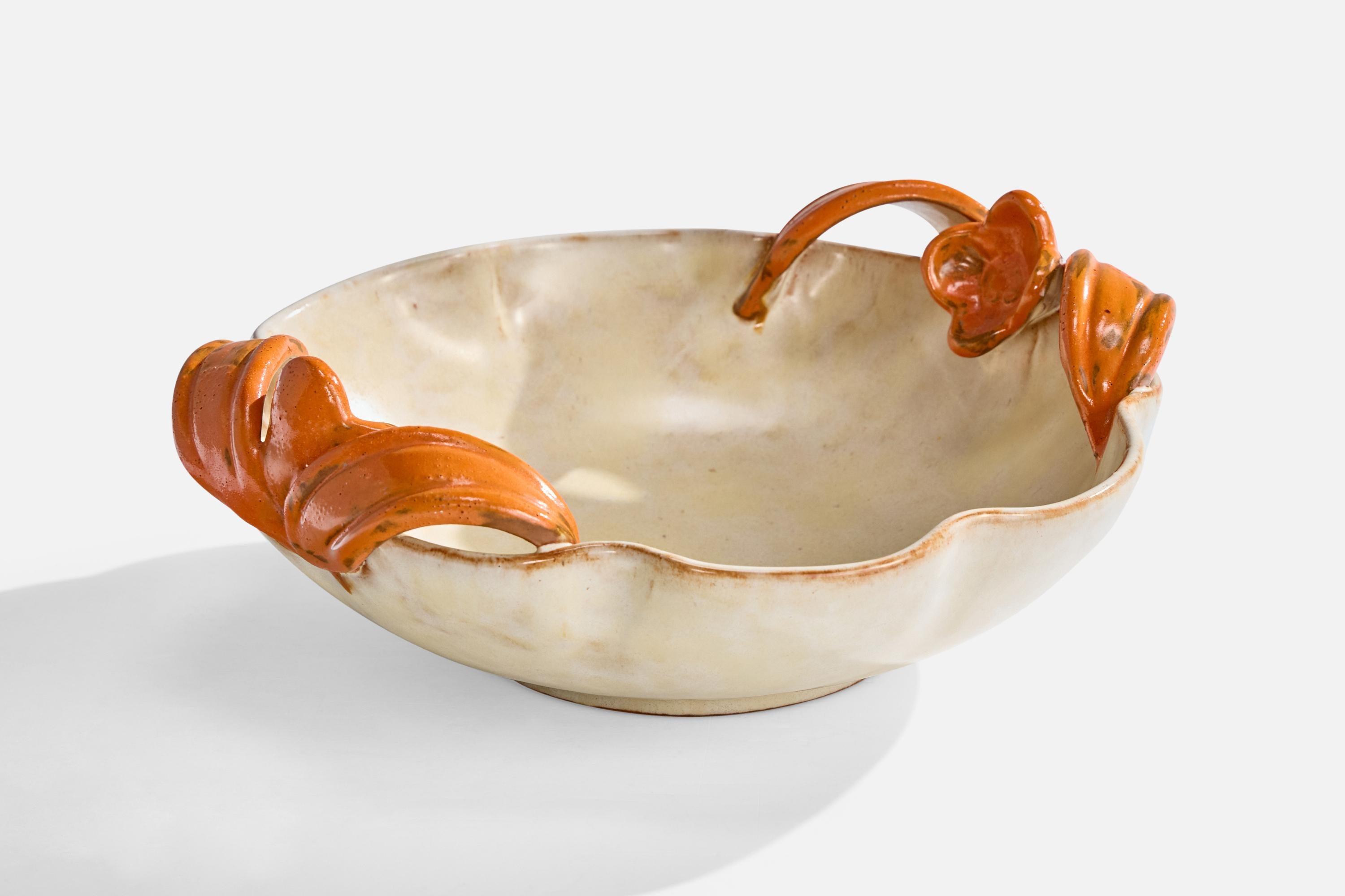 Scandinave moderne Bol, faïence de Upsala Ekeby, Suède, années 1930 en vente