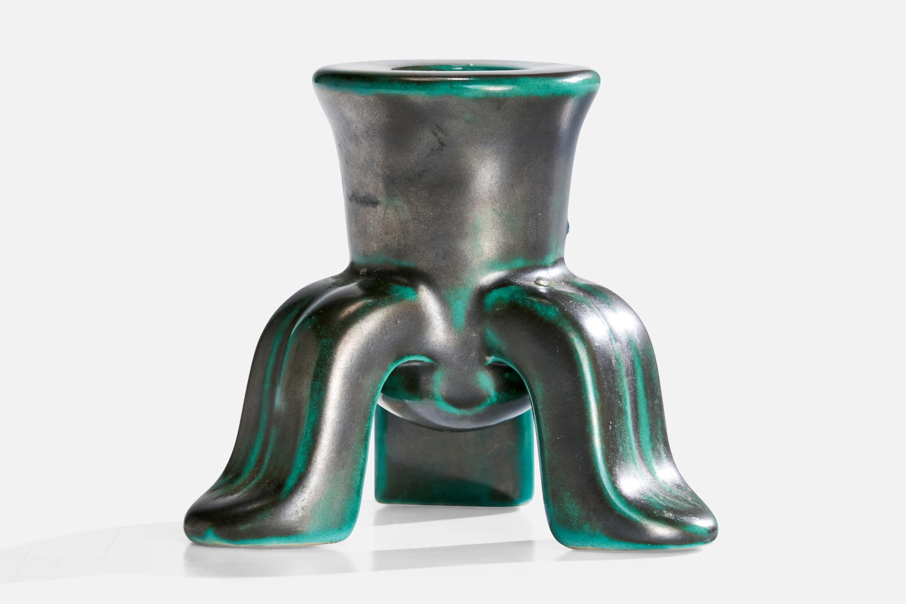 Swedish Upsala Ekeby, Candlestick, Earthenware, Sweden, 1930s For Sale