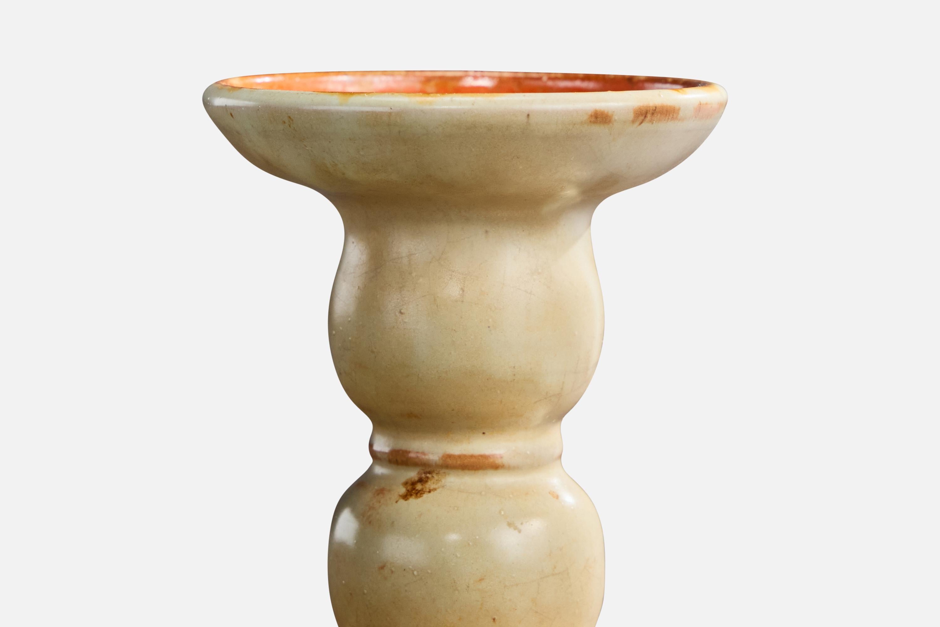 Metà XX secolo Upsala Ekeby, Candlesticks, Ceramic, Sweden, 1930s in vendita