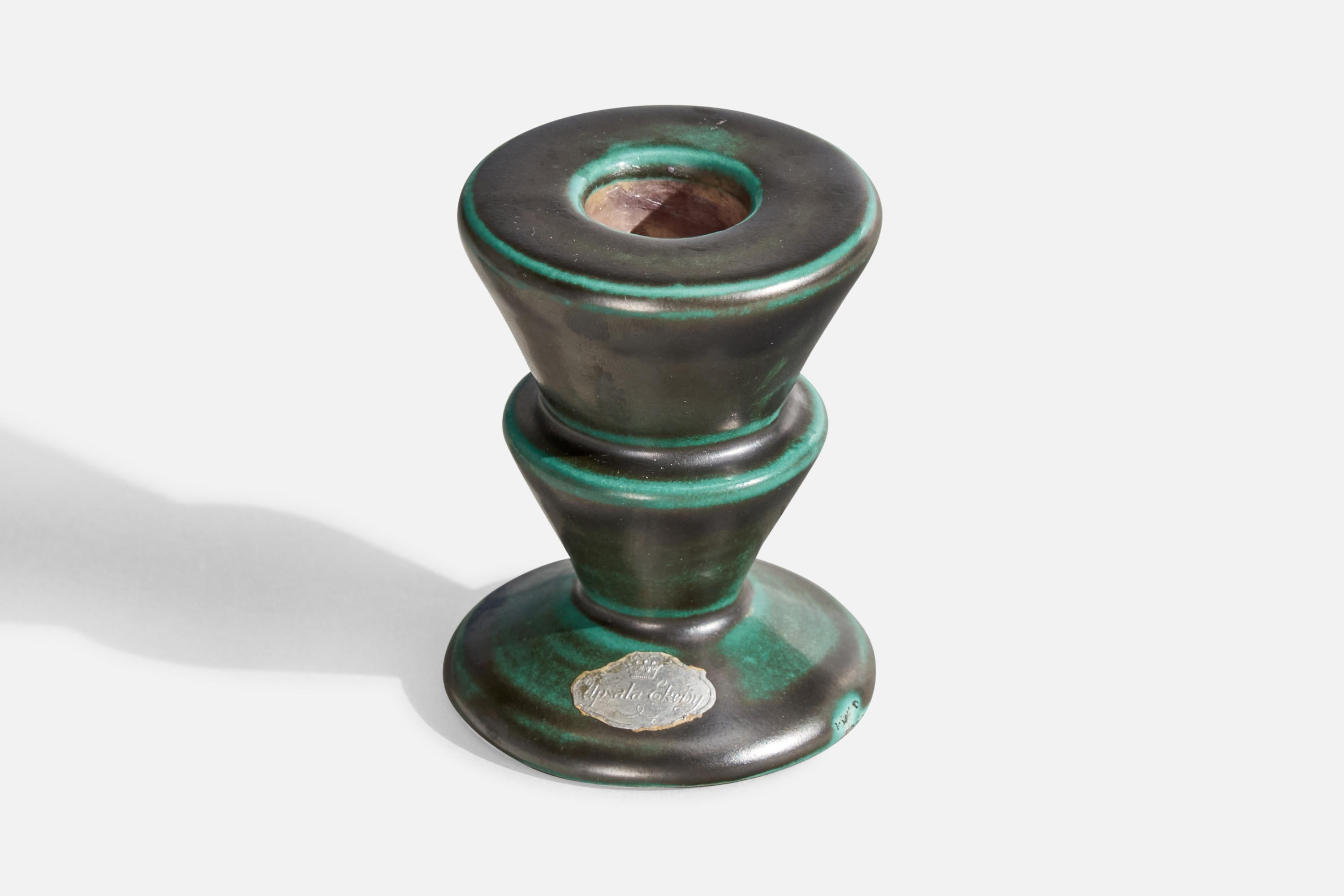 Swedish Upsala Ekeby, Candlesticks, Earthenware, Sweden, 1930s For Sale