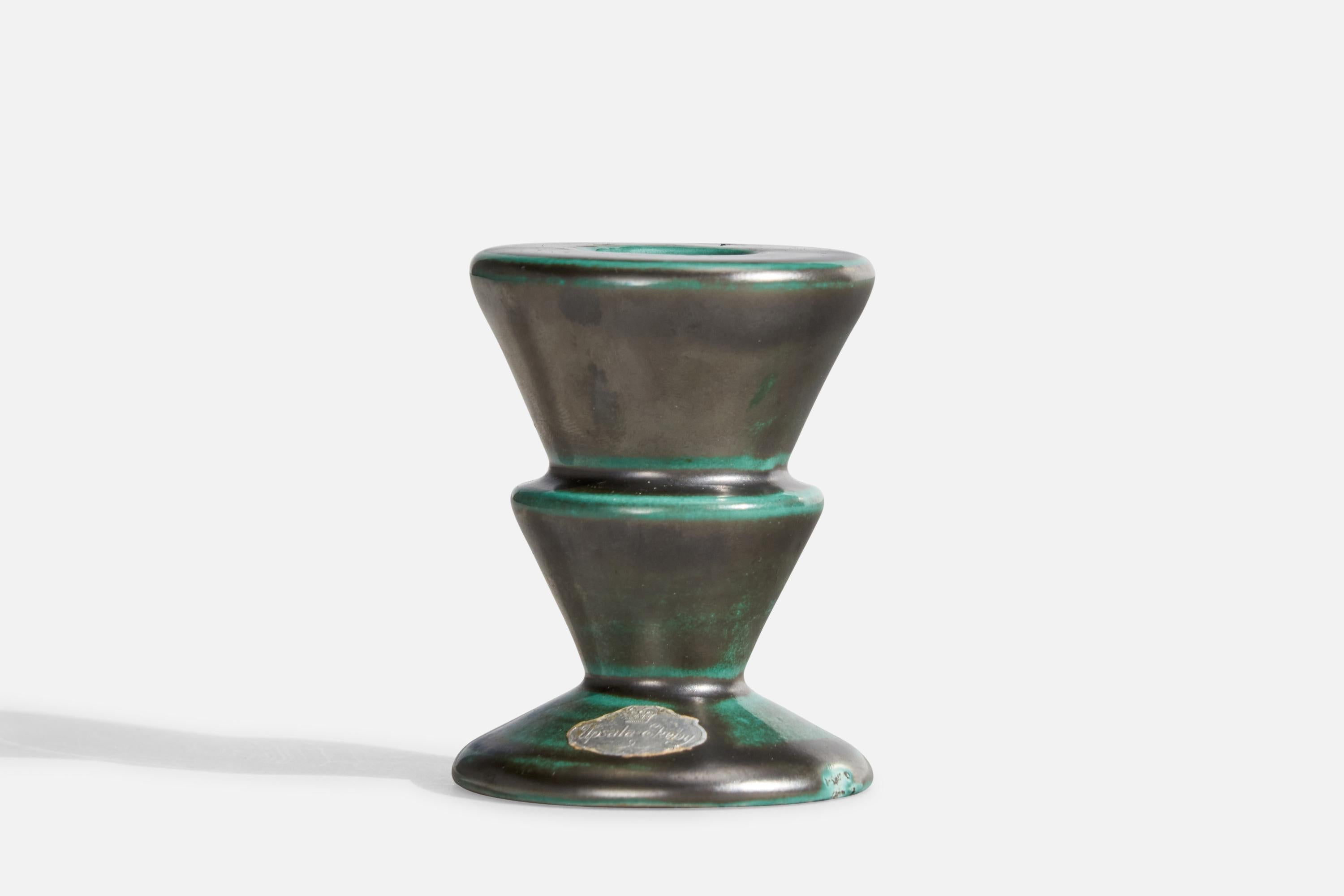 Upsala Ekeby, Candlesticks, Earthenware, Sweden, 1930s In Good Condition For Sale In High Point, NC