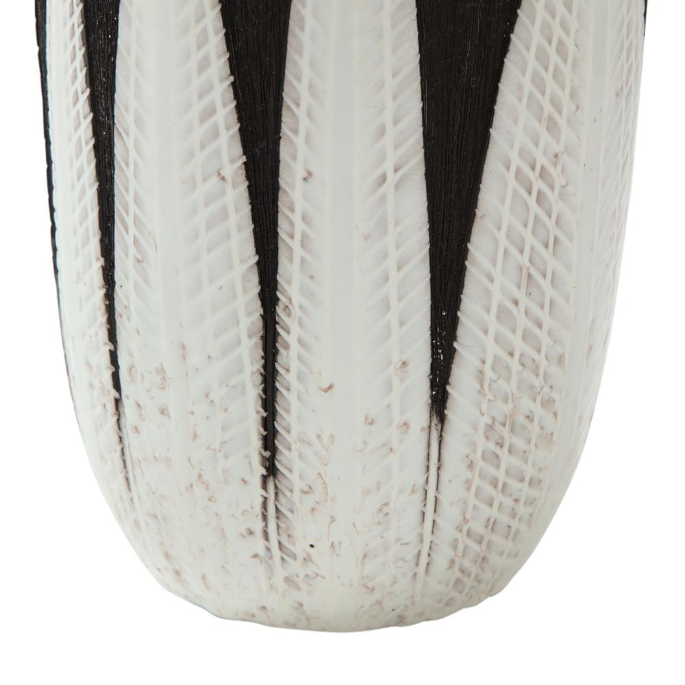 Upsala Ekeby Ceramic Paprika Vase Brown White Pottery Signed Sweden, 1960s 1