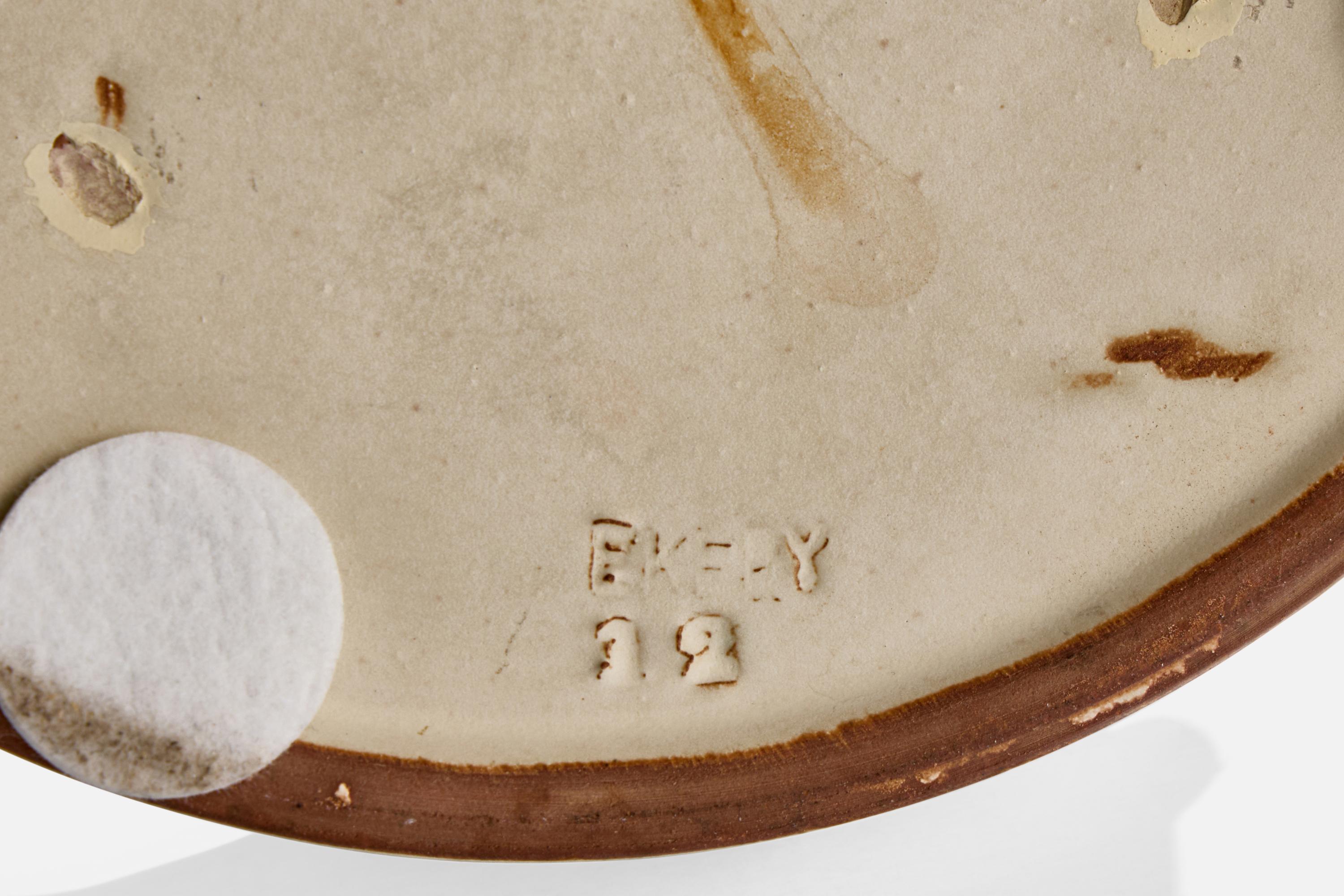 Plat Upsala Ekeby, faïence, Suède, années 1930 en vente 3