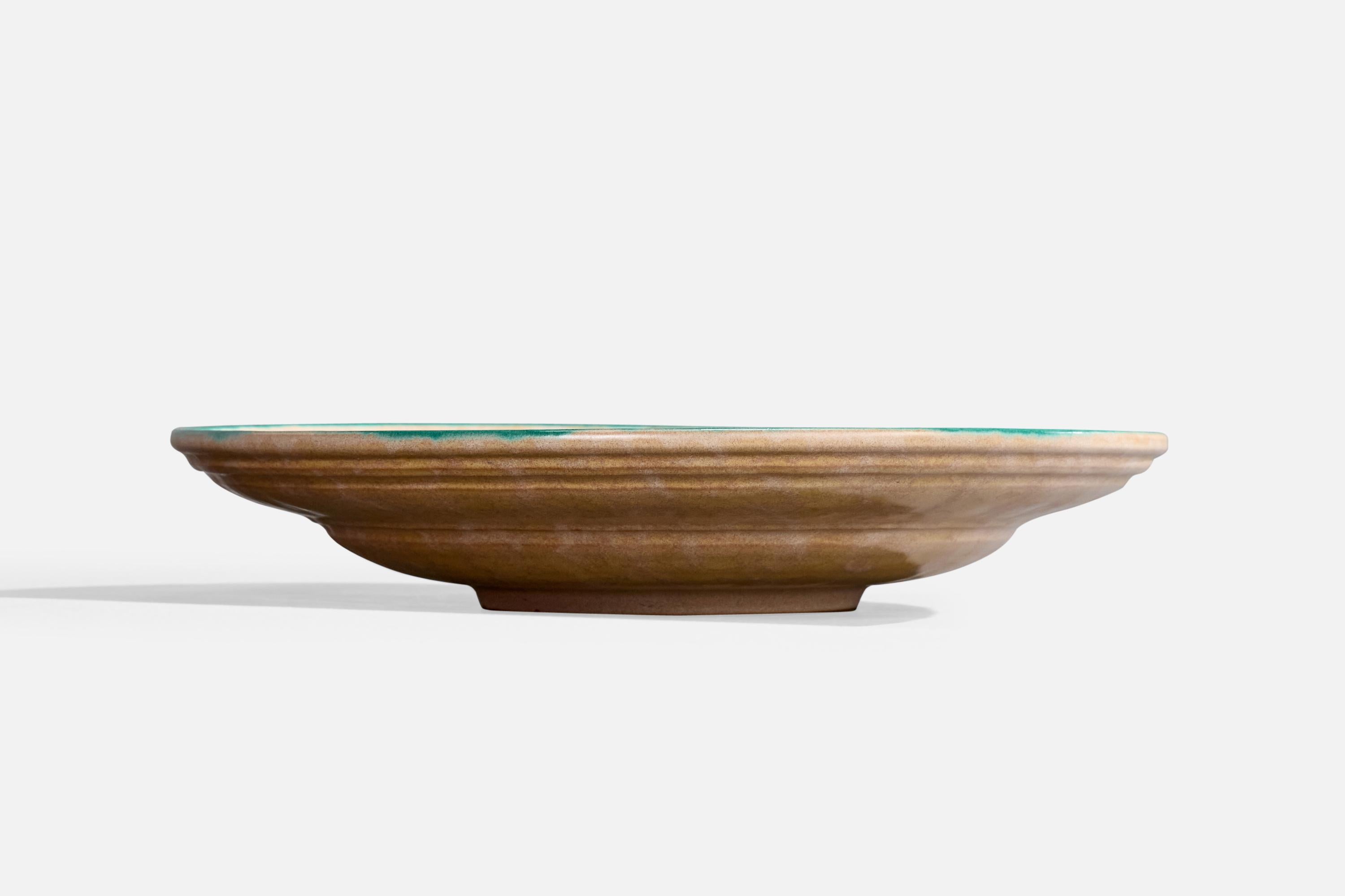 Suédois Plat Upsala Ekeby, faïence, Suède, années 1930 en vente