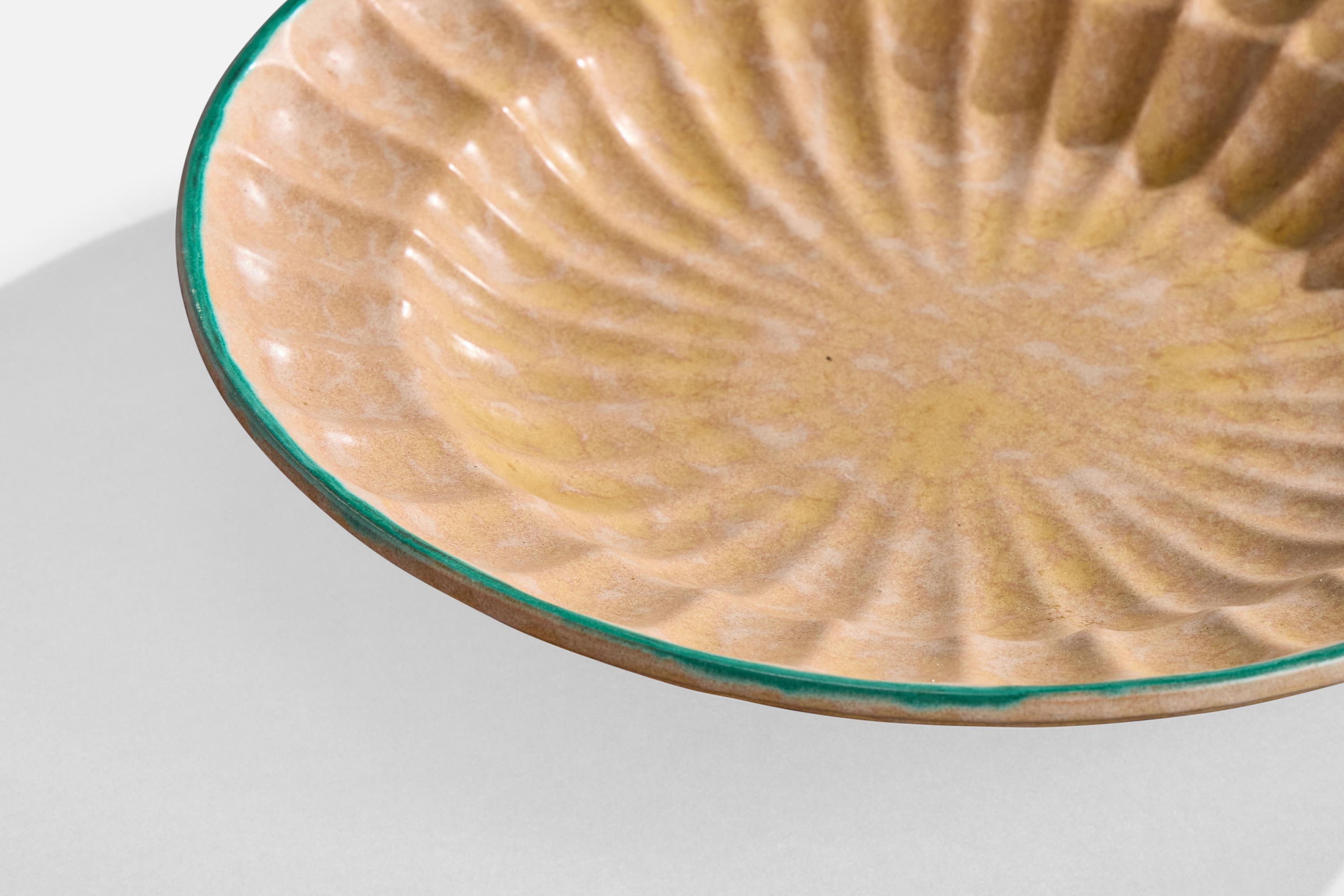 Milieu du XXe siècle Plat Upsala Ekeby, faïence, Suède, années 1930 en vente