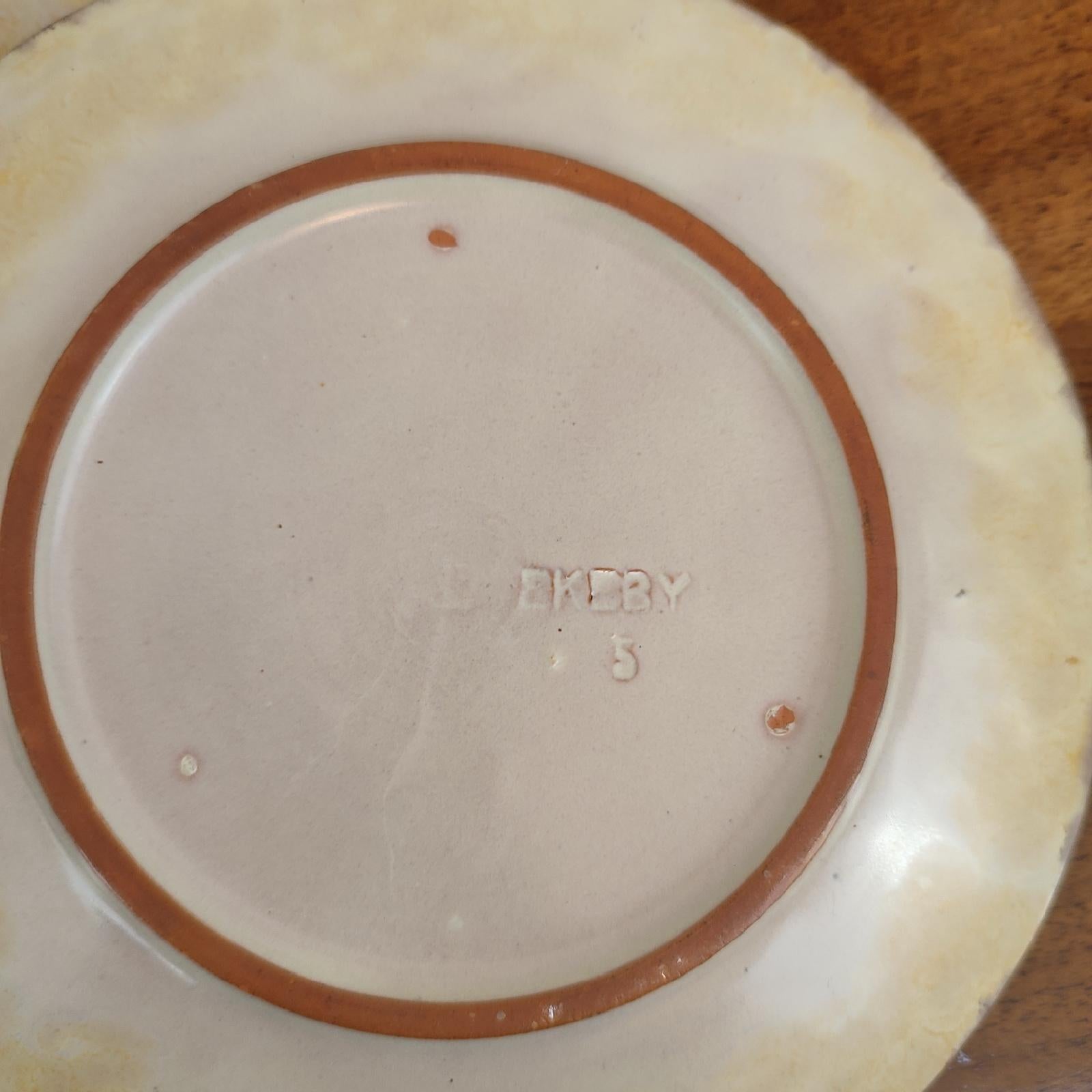 Upsala Ekeby, Einar Luterkort, Servizio di frutta in ceramica, 1+10 pezzi, Svezia, anni '30 in vendita 6