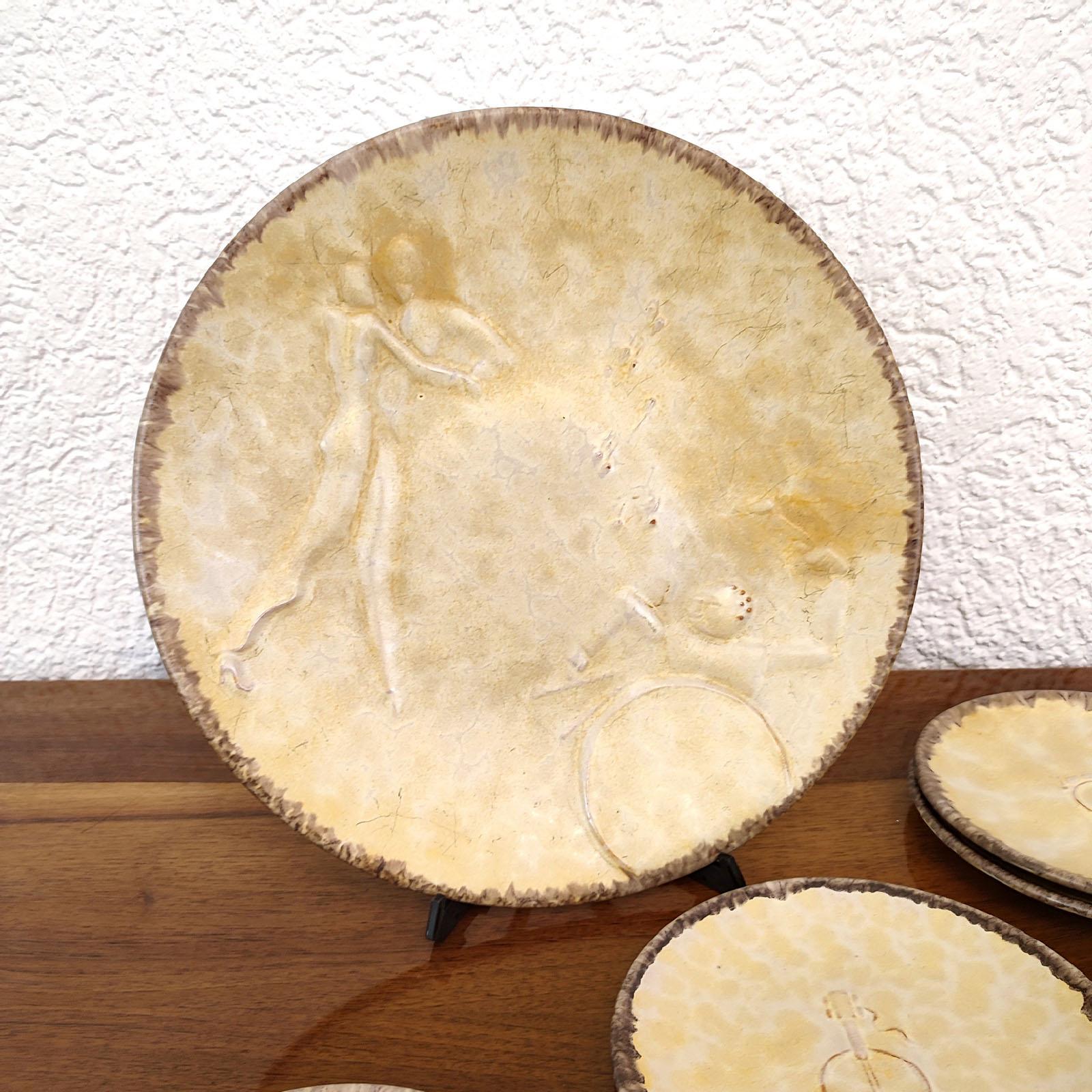 Svedese Upsala Ekeby, Einar Luterkort, Servizio di frutta in ceramica, 1+10 pezzi, Svezia, anni '30 in vendita
