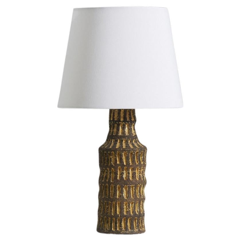 Upsala-Ekeby, Fluted Table Lamp, Glazed Earthenware, Sweden, 1930s