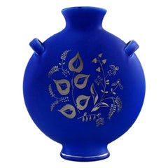 Upsala-Ekeby / Gefle, Sweden, "Silva" Glazed Ceramic Vase with Silver Inlay