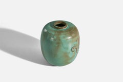 Upsala-Ekeby, Green and Brown Glazed Earthenware, Sweden, 1940s