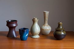Upsala-Ekeby / Höganäs, Collection of Vases, Glazed Stoneware, Sweden, 1940s