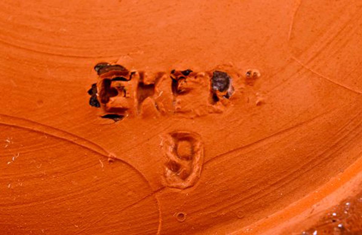 Upsala-Ekeby, Large Ceramic Vase, Orange Glaze, Stylish Design, 1960s-1970s In Good Condition In Copenhagen, DK
