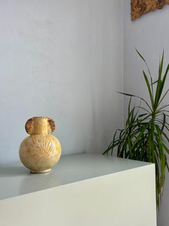 Vaso in ceramica giallo marmorizzato Upsala Ekeby, Upsala Ekeby, Svezia, anni '40
