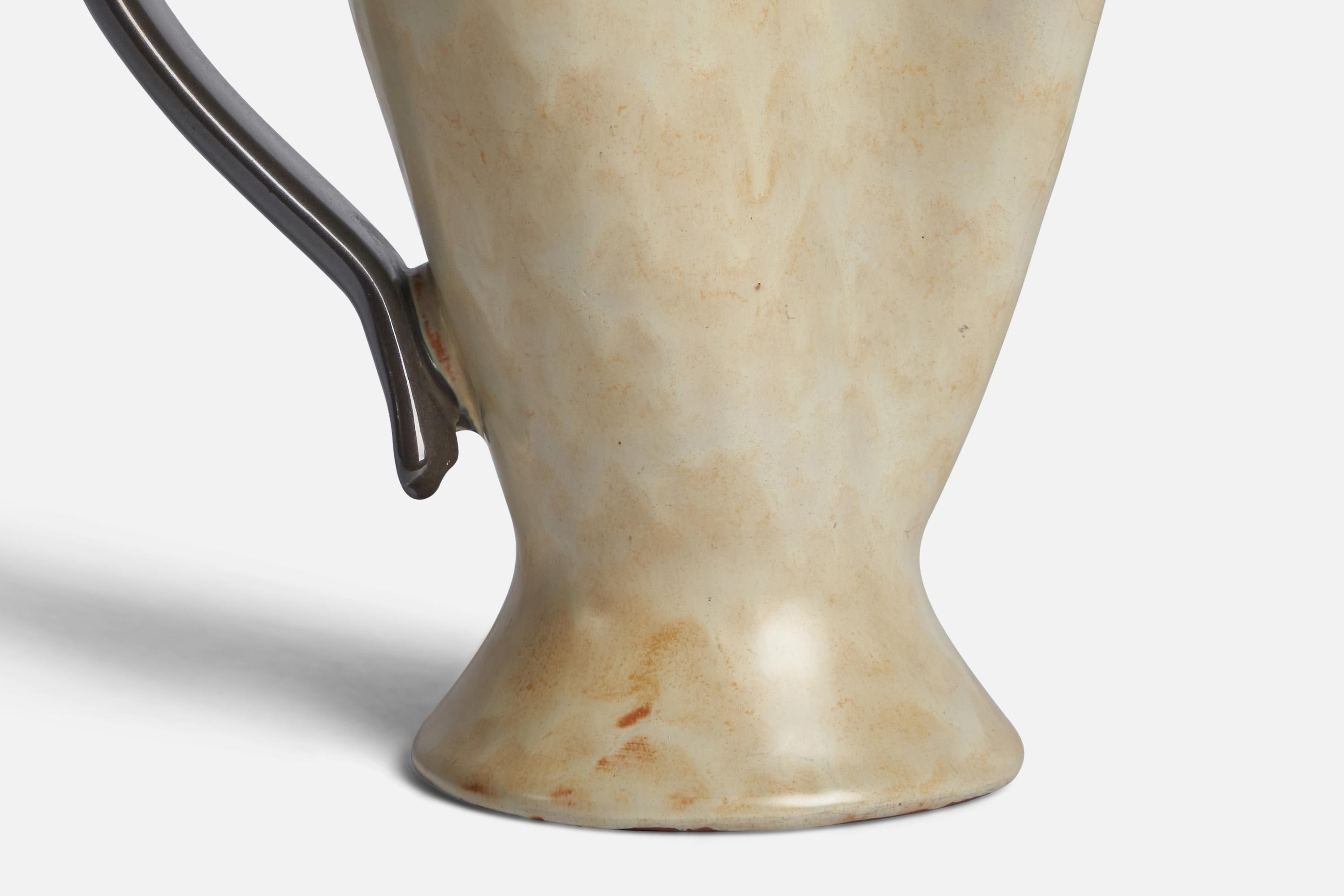 Upsala Ekeby, Pitcher, Earthenware, Sweden, 1930s In Good Condition In High Point, NC