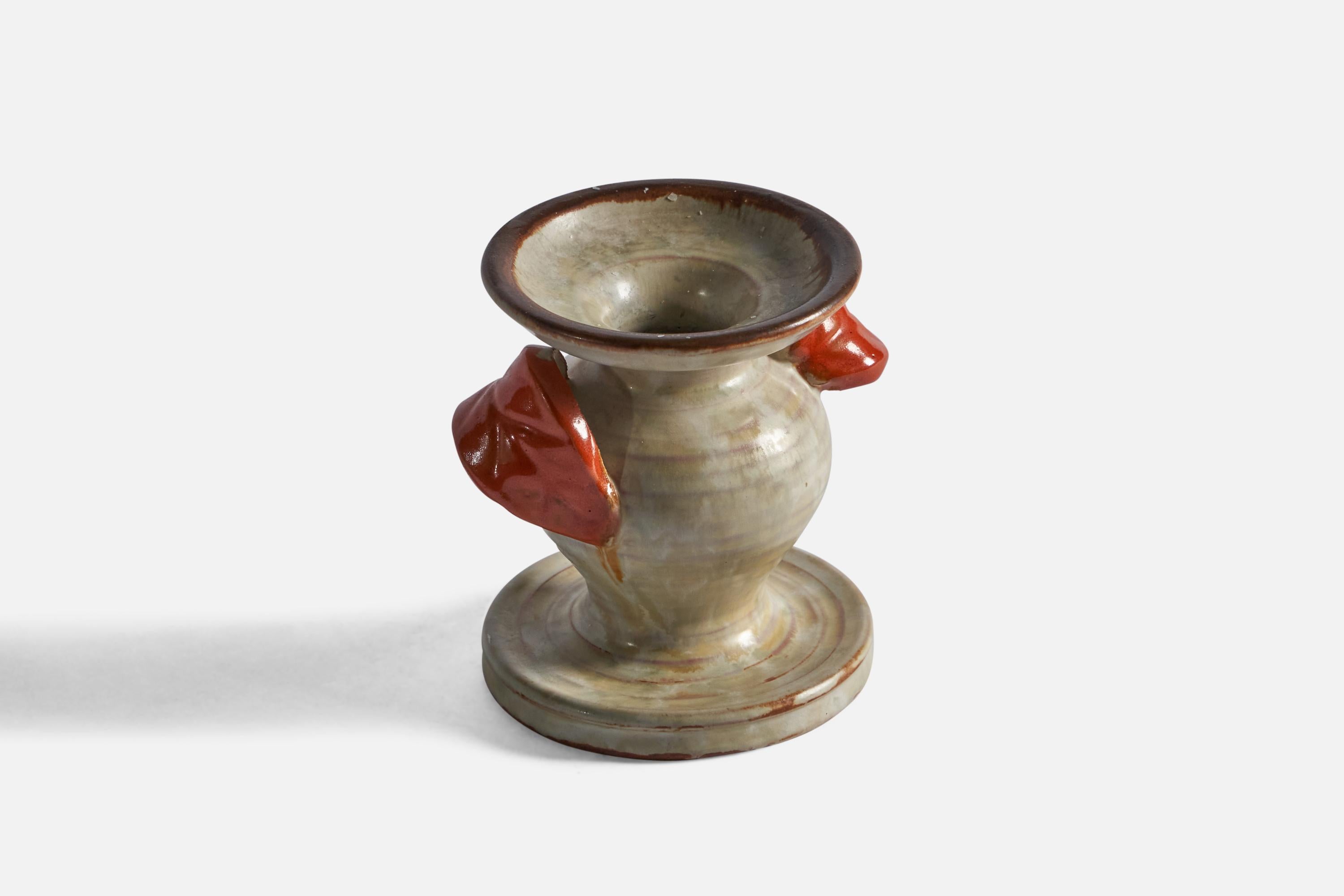 Scandinavo moderno Upsala Ekeby, Vaso piccolo, Terracotta, Svezia, anni '30 in vendita