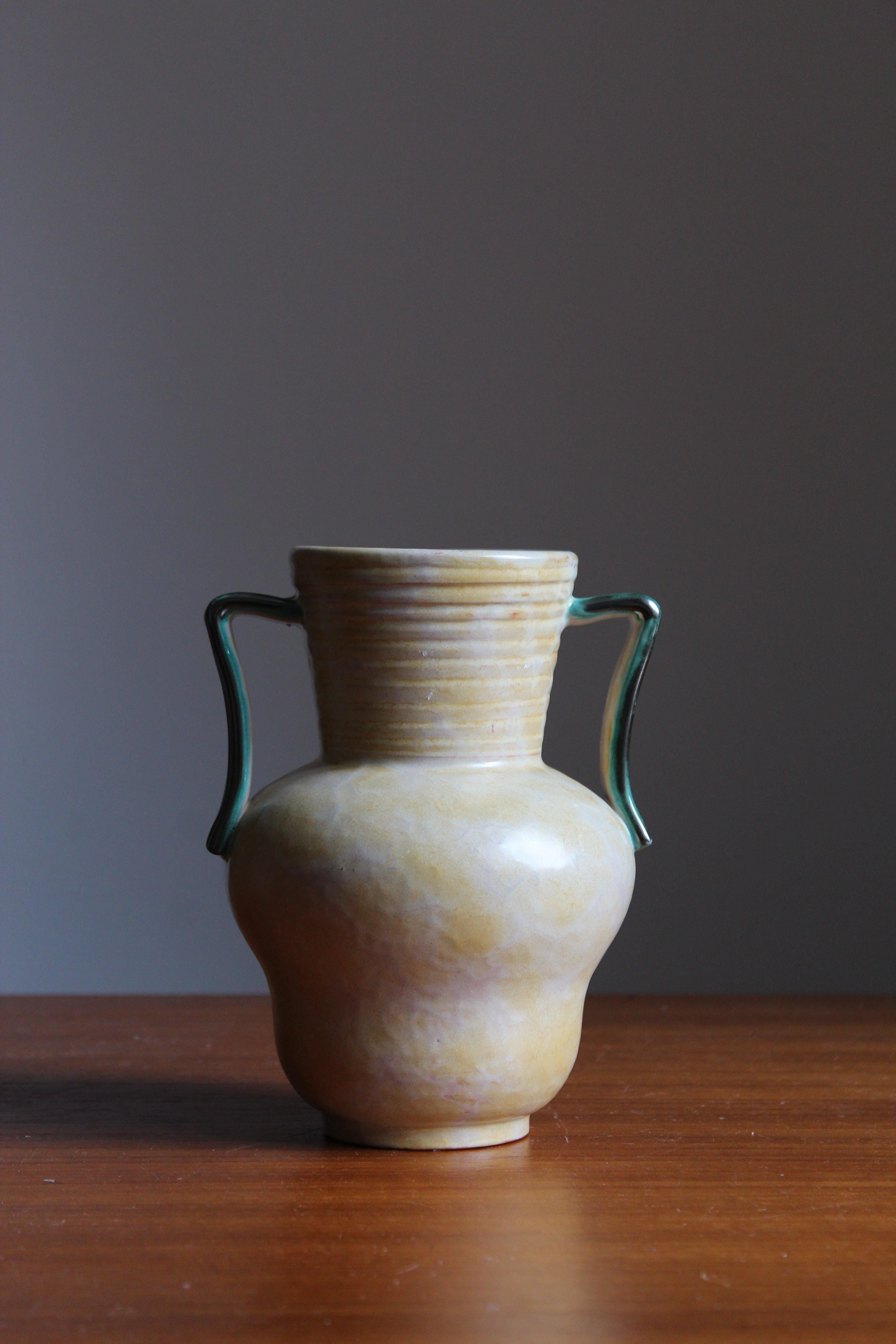 Swedish Upsala-Ekeby, Small Vase, Glazed Earthenware, Sweden, 1930s