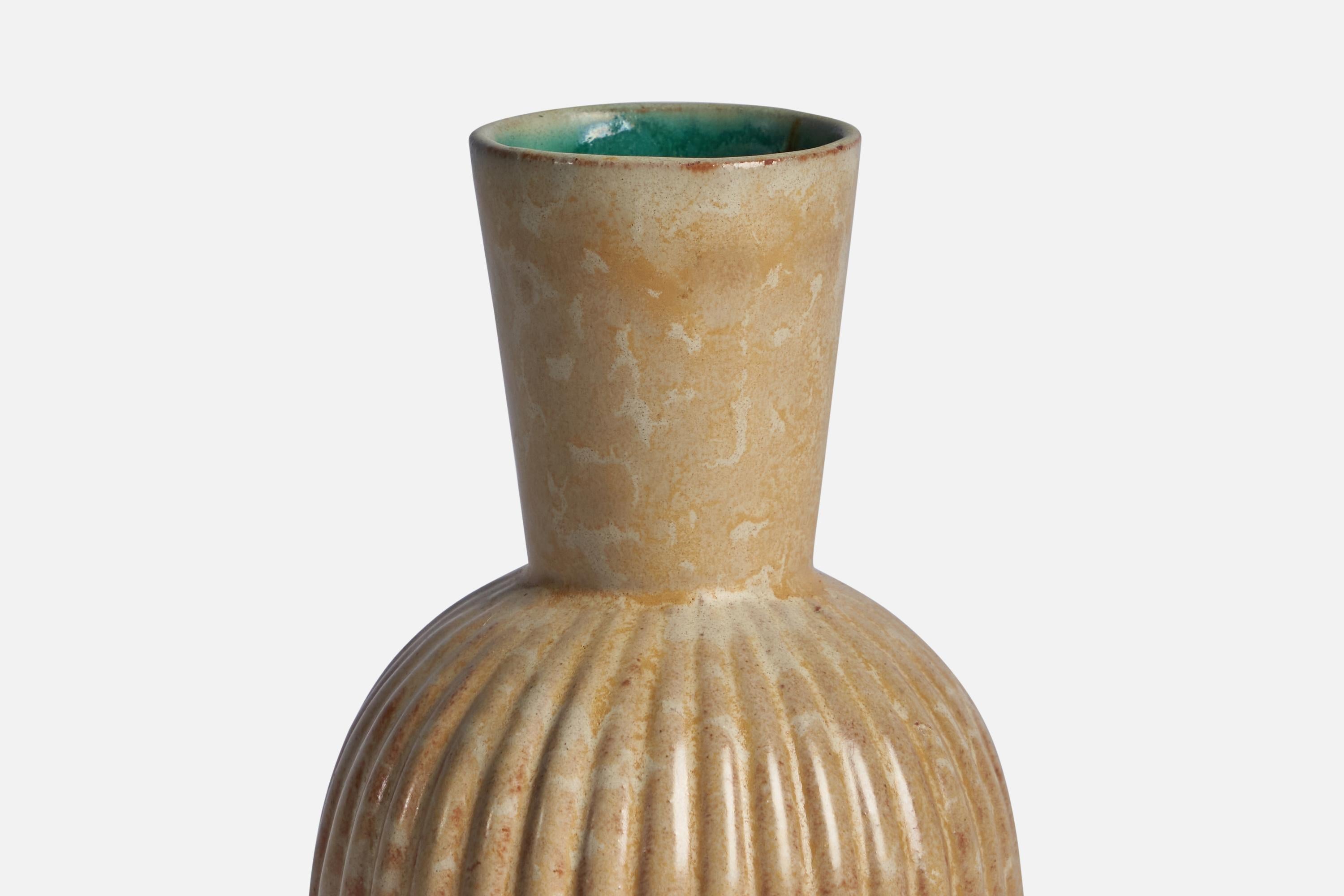 Art Deco Upsala-Ekeby, Small Vase, Glazed Stoneware, Sweden, 1940s