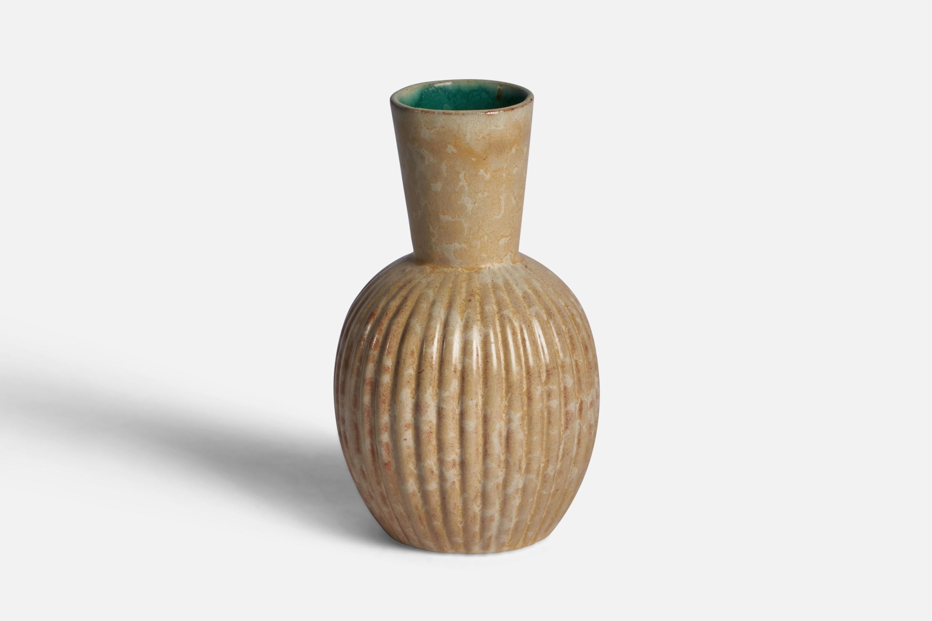 Mid-20th Century Upsala-Ekeby, Small Vase, Glazed Stoneware, Sweden, 1940s