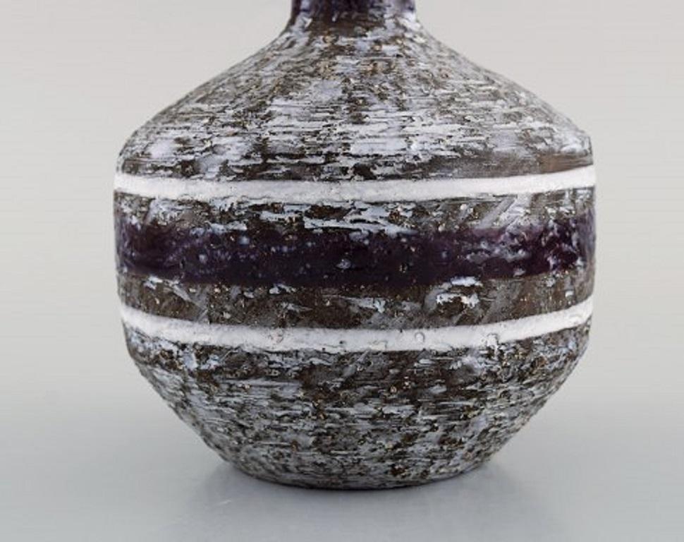 Swedish Upsala-Ekeby, Sweden, Vase with Narrow Neck in Glazed Ceramics, 1960s For Sale