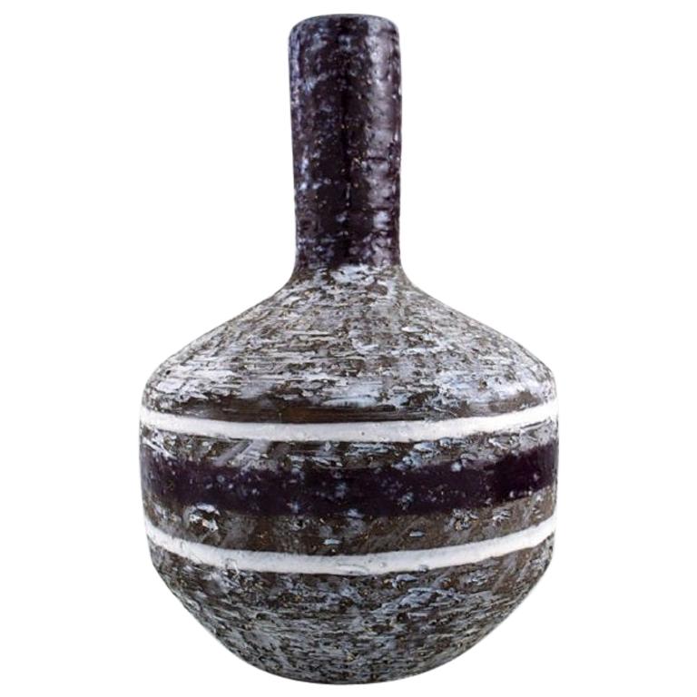 Upsala-Ekeby, Sweden, Vase with Narrow Neck in Glazed Ceramics, 1960s For Sale