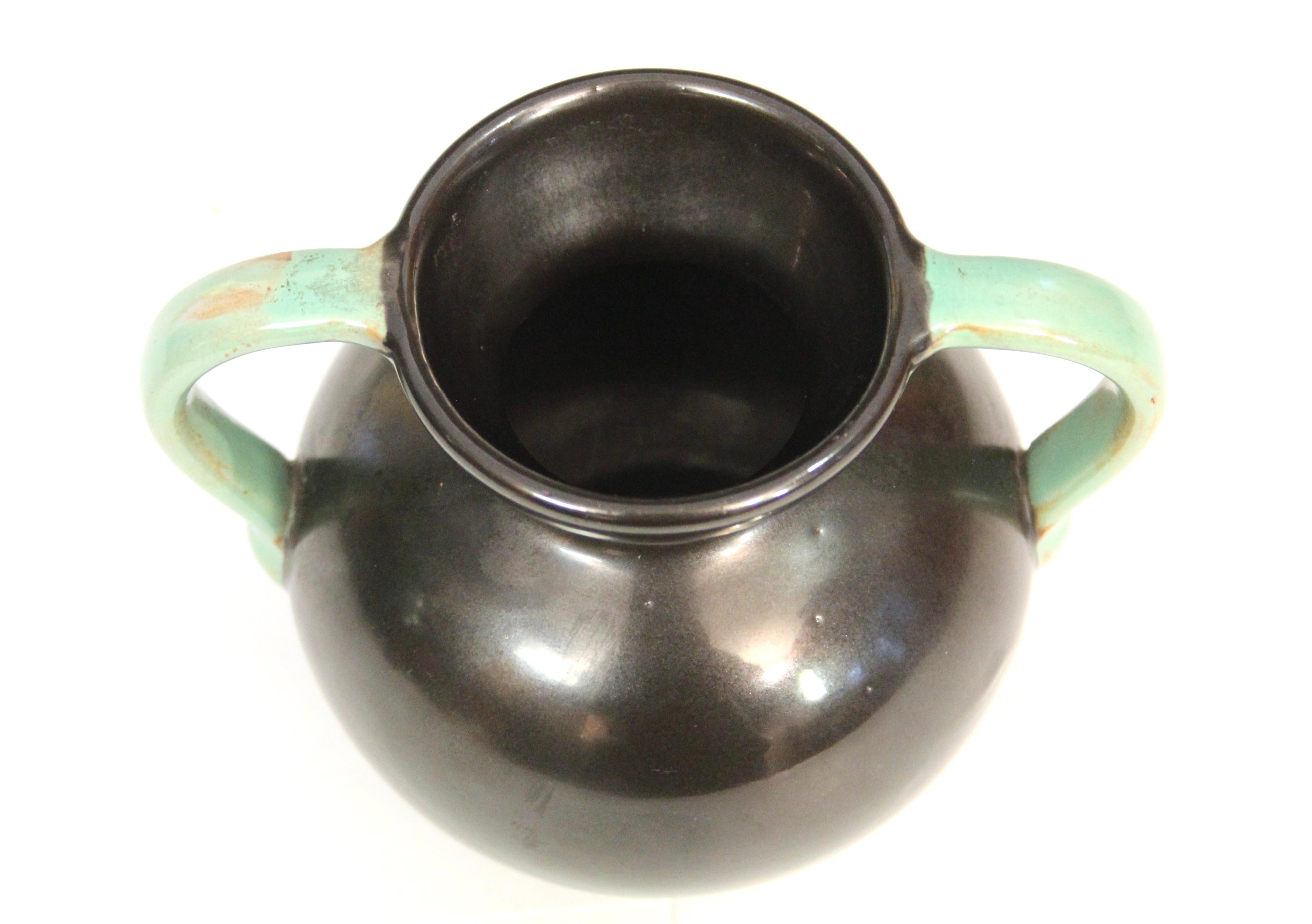 Upsala Ekeby Swedish Art Pottery Vase Vintage Art Deco Scandinavian Design For Sale 2