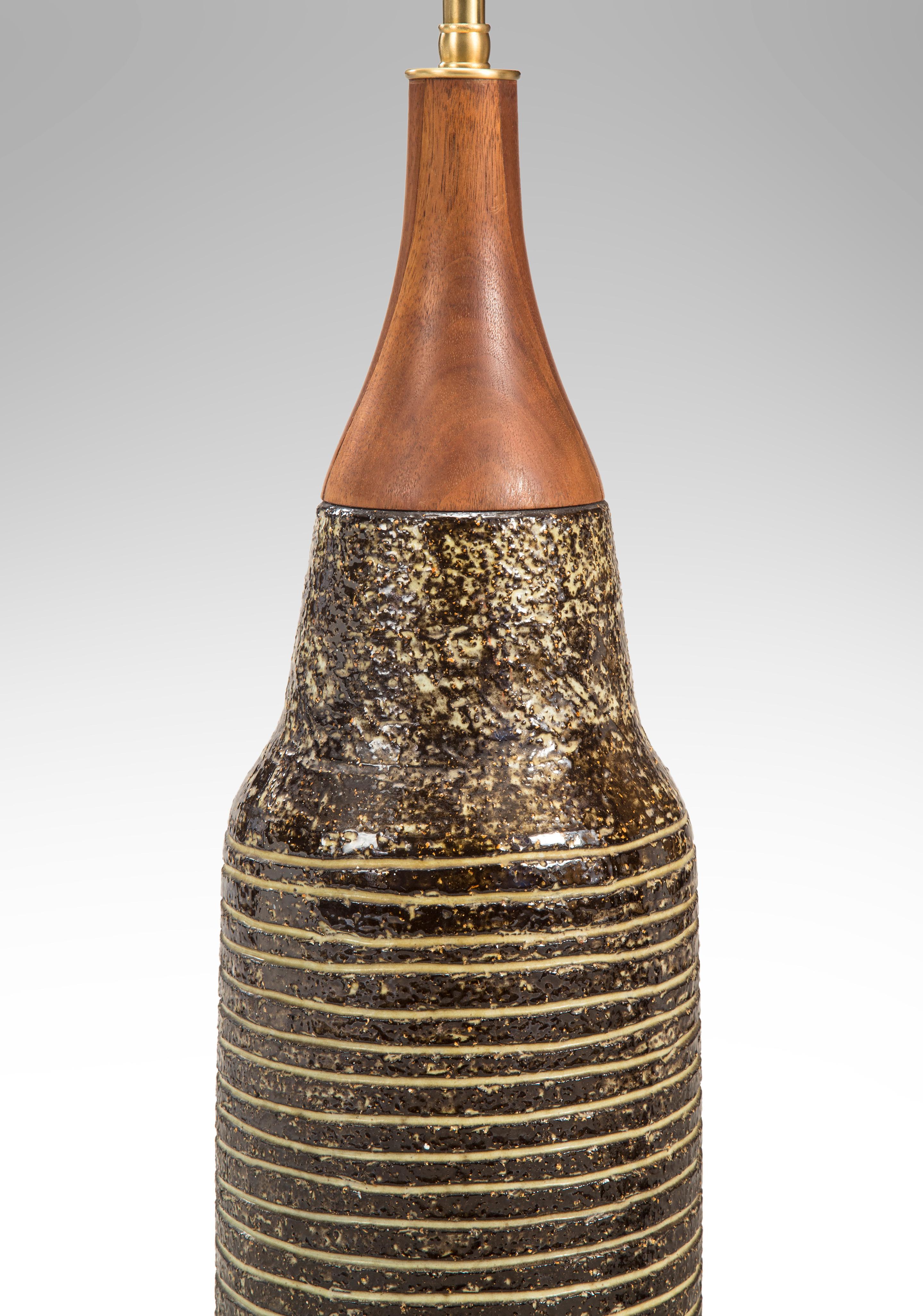 Glazed Upsala-Ekeby, Swedish Stoneware Lamp