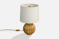 Upsala Ekeby, Lámpara de mesa, cerámica, latón, Suecia, años 30