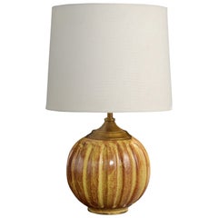 Upsala Ekeby, Lámpara de mesa, cerámica, latón, Suecia, años 30