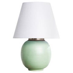 Upsala Ekeby, Table Lamp, Ceramic, Metal, Sweden, 1930s