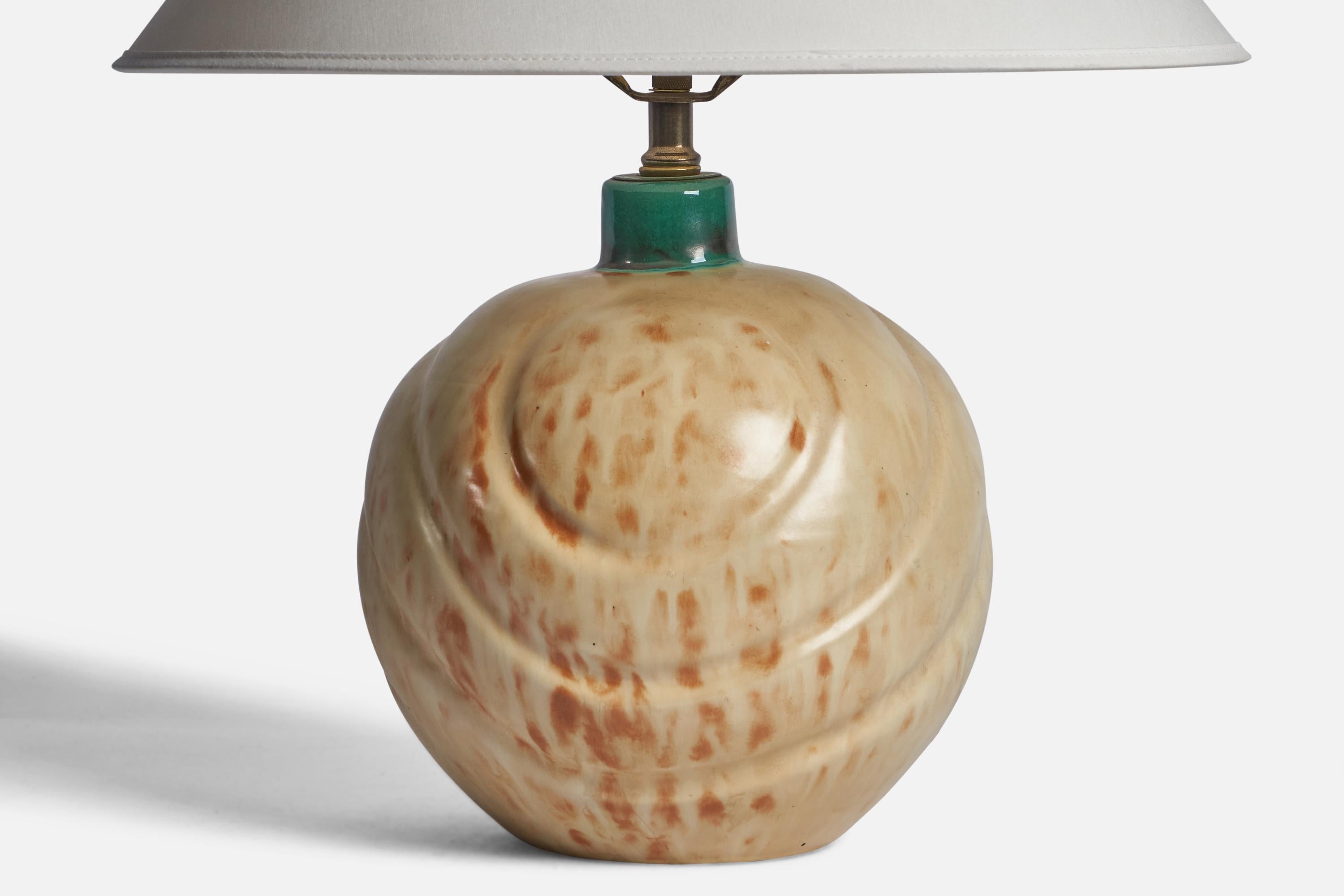 Swedish Upsala Ekeby, Table Lamp, Earthenware, Sweden, 1930s For Sale