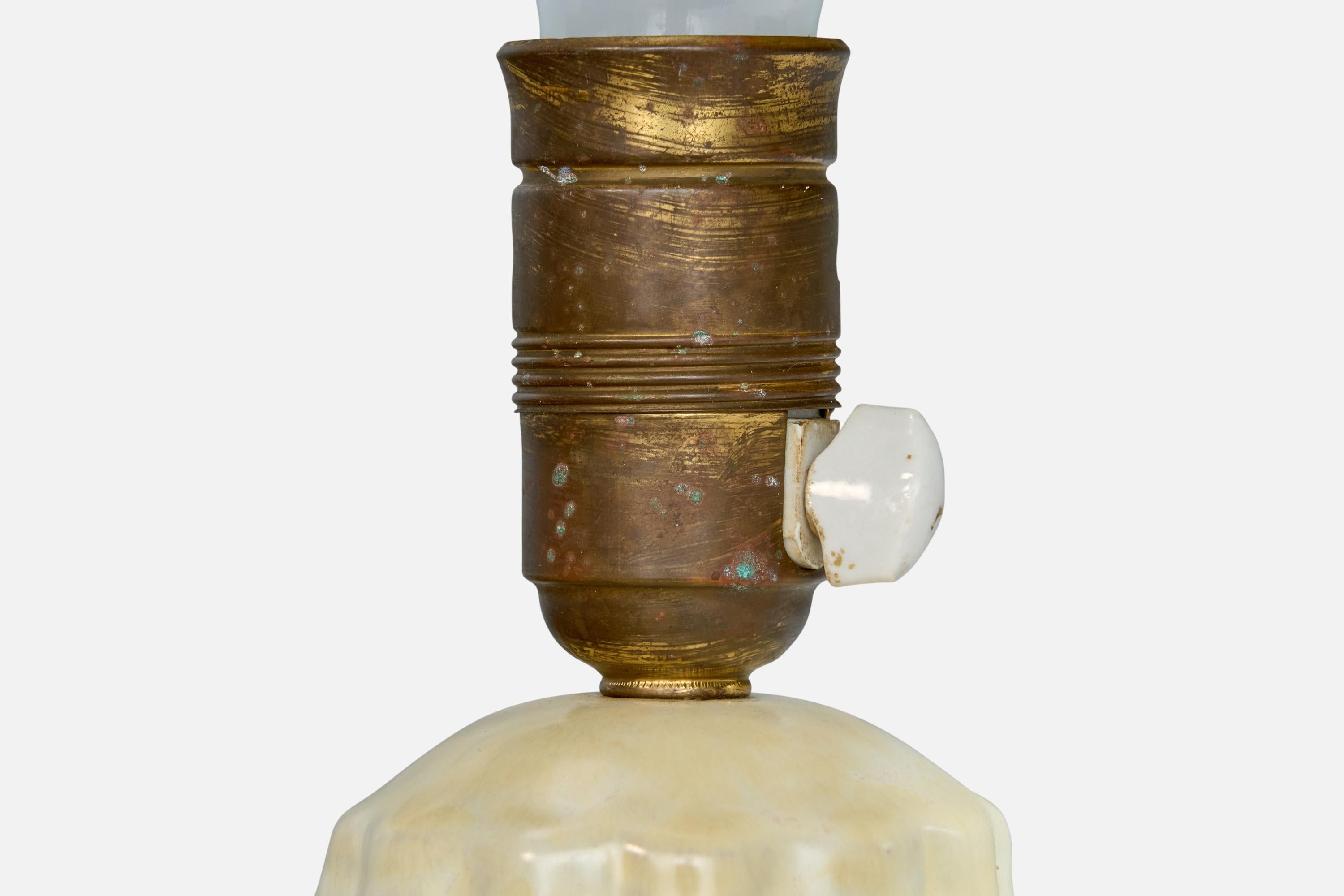 Milieu du XXe siècle Lampe de bureau Upsala-Ekeby, faïence, Suède, années 1930 en vente