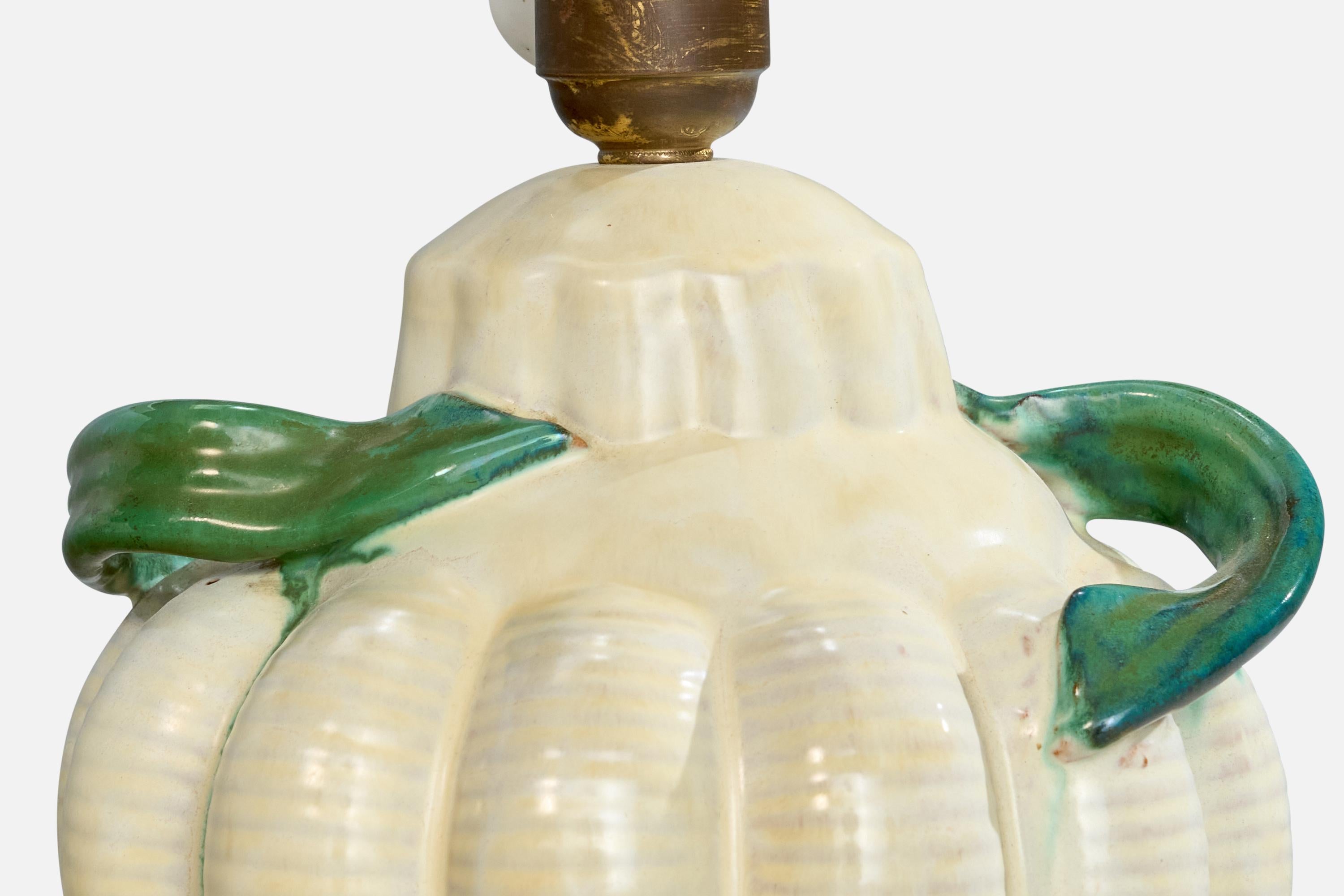 Poterie Lampe de bureau Upsala-Ekeby, faïence, Suède, années 1930 en vente