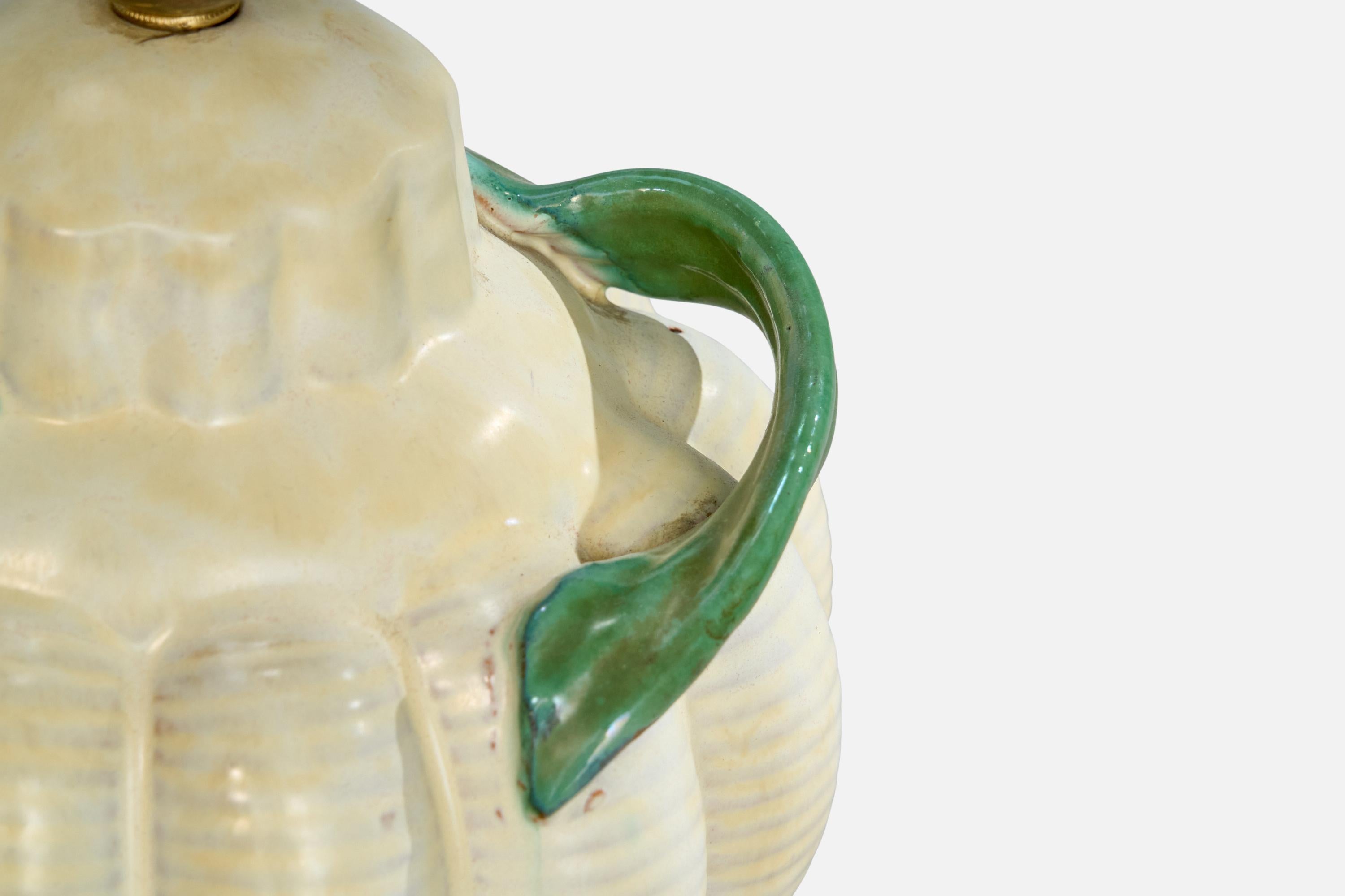 Lampe de bureau Upsala-Ekeby, faïence, Suède, années 1930 en vente 1