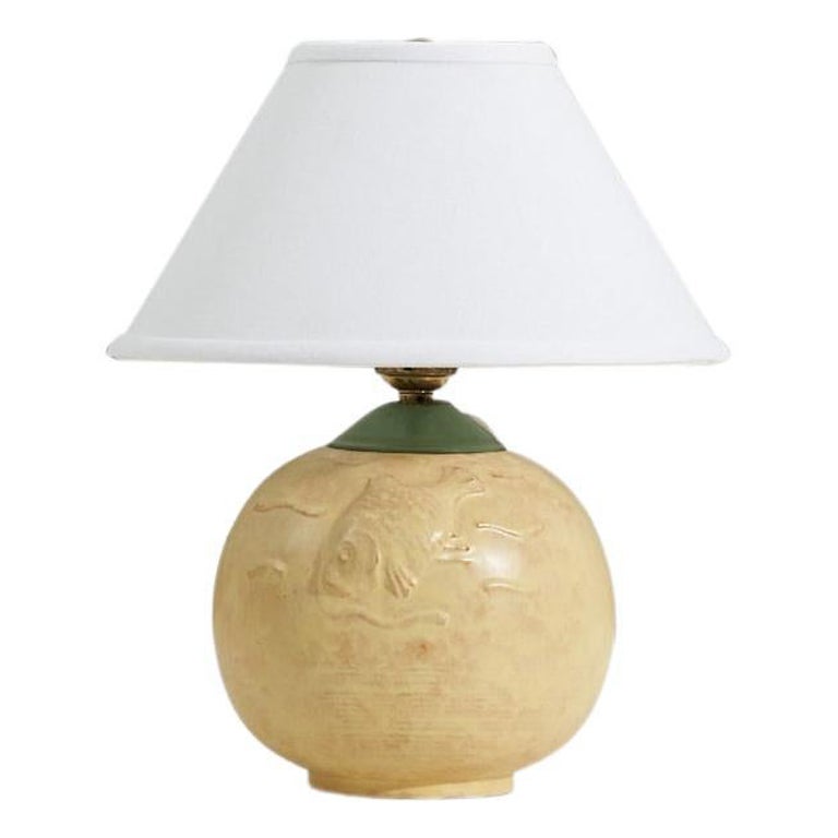 Upsala-Ekeby, Table Lamp, Earthenware, Sweden, 1930s