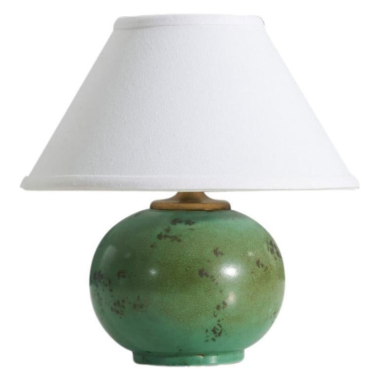 Upsala-Ekeby, Table Lamp, Earthenware, Sweden, 1930s