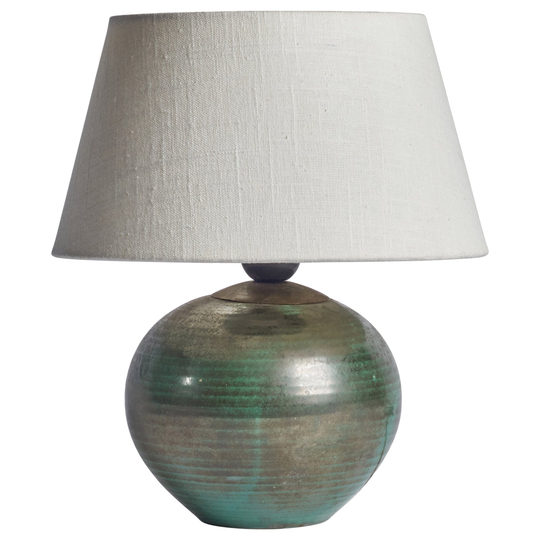 Upsala Ekeby, Table Lamp, Earthenware, Sweden, 1930s