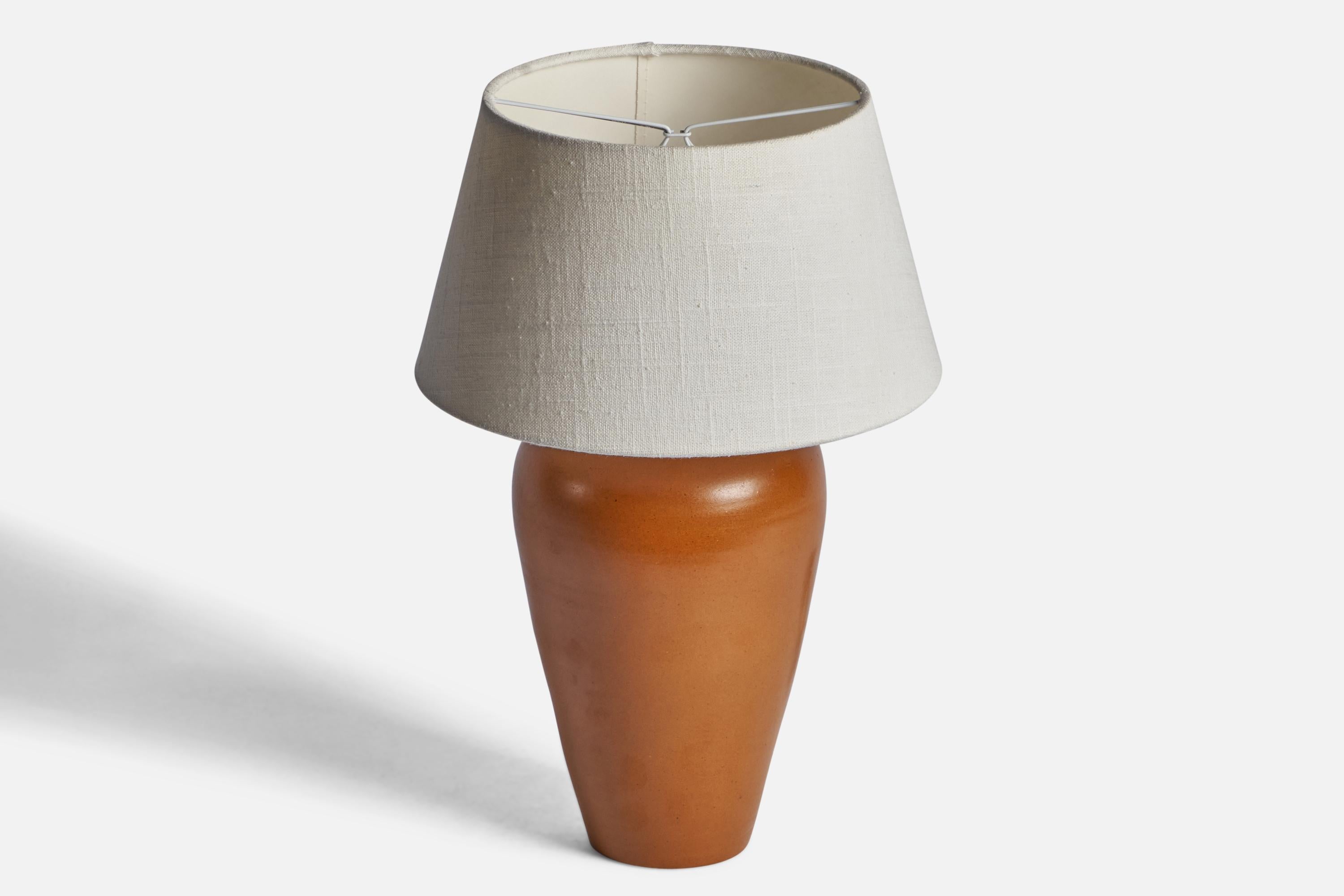 Scandinavian Modern Upsala Ekeby, Table Lamp, Earthenware, Sweden, 1950s For Sale
