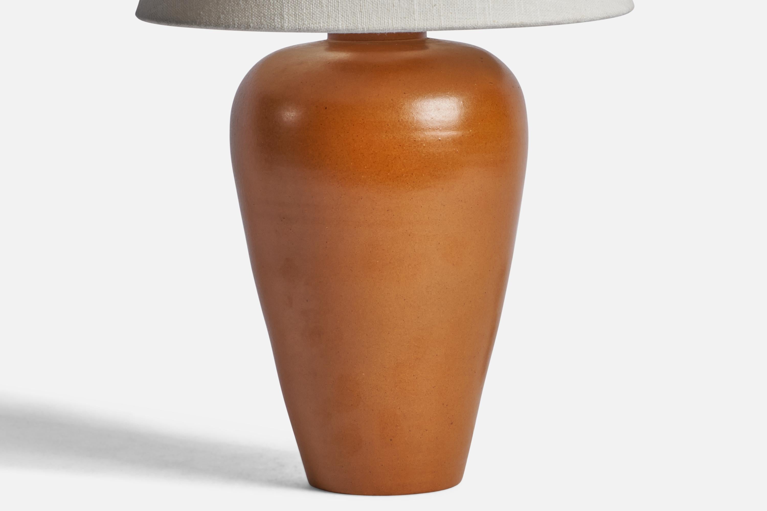 Swedish Upsala Ekeby, Table Lamp, Earthenware, Sweden, 1950s For Sale