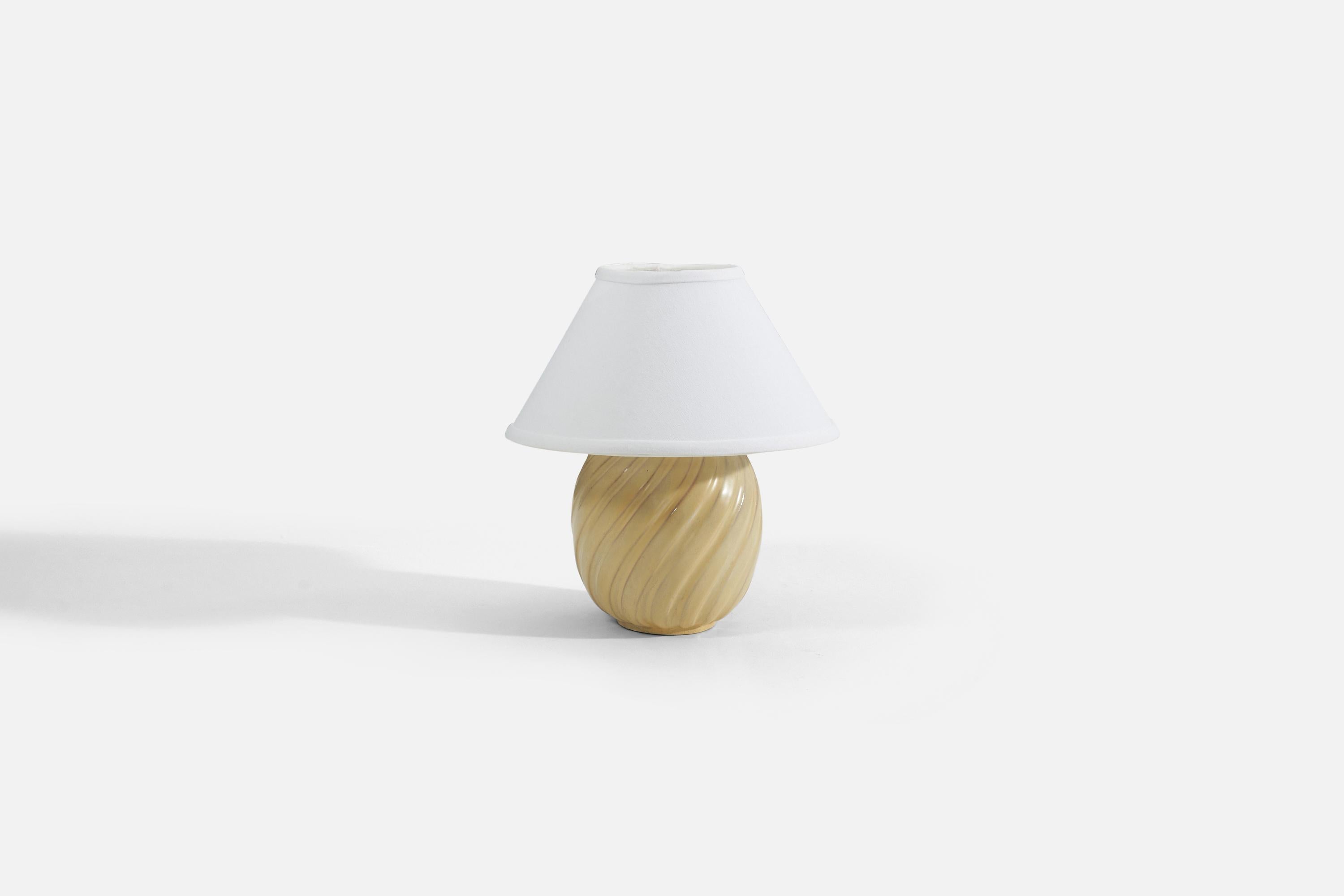 Art déco Lampe de bureau Upsala-Ekeby, faïence émaillée, Suède, années 1930 en vente