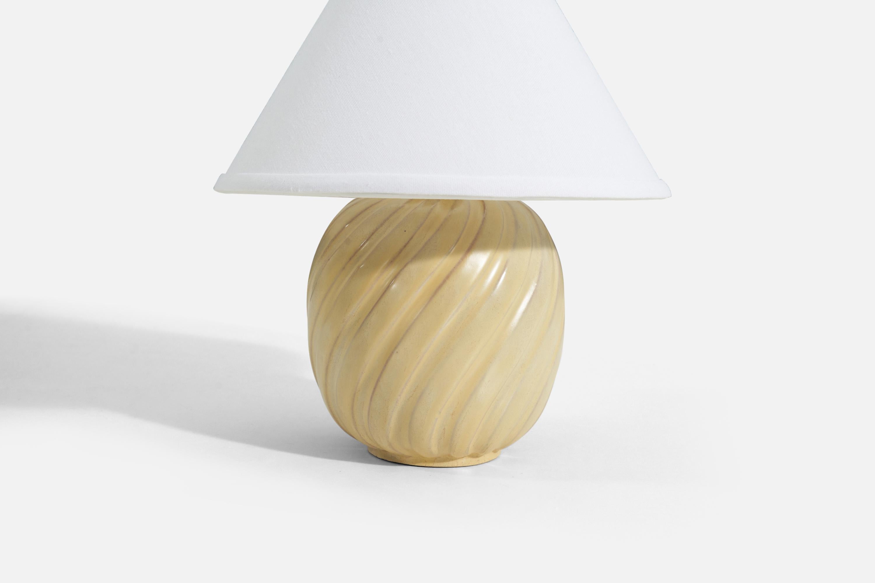 Swedish Upsala-Ekeby, Table Lamp, Glazed Earthenware, Sweden, 1930s For Sale