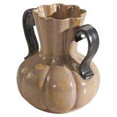 Upsala-Ekeby, Vase, Beige and Green-Glazed Earthenware, Sweden, 1940s